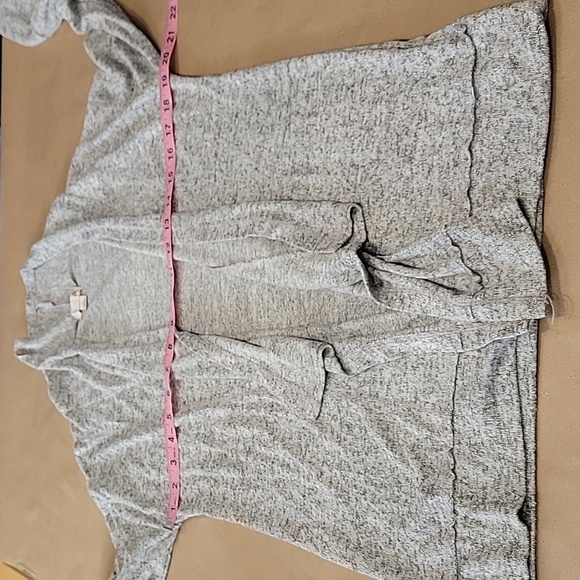 So Size S Marled Gray Knit Open Front Waterfall Cardigan Sweater, GUC - Picture 6 of 11